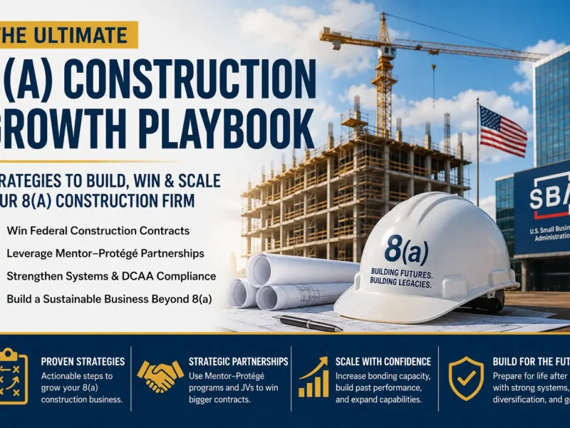 8(a) construction firm growth strategy infographic for federal contractors