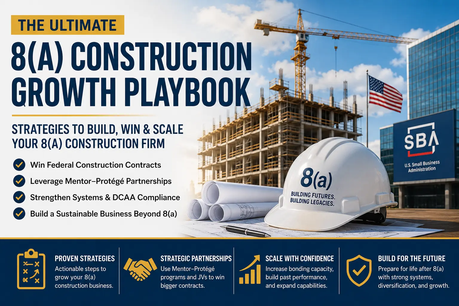 8(a) construction firm growth strategy infographic for federal contractors