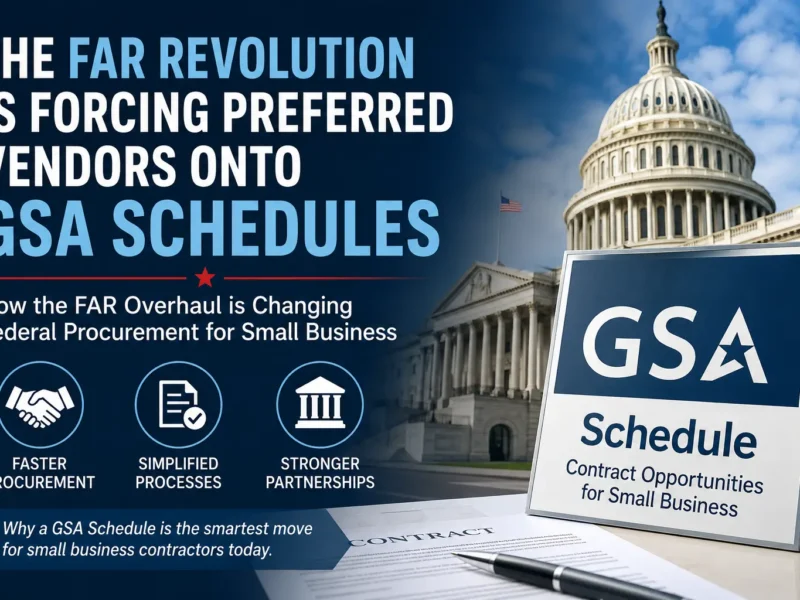 GSA Schedule for Small Business helping federal contractors win government contracts through streamlined procurement under the FAR overhaul