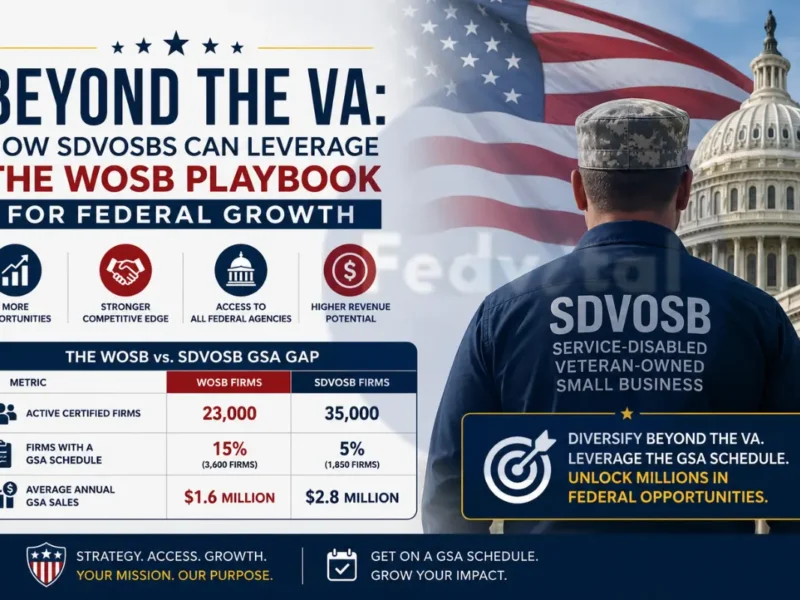 SDVOSB GSA Schedule comparison infographic highlighting federal growth opportunities.