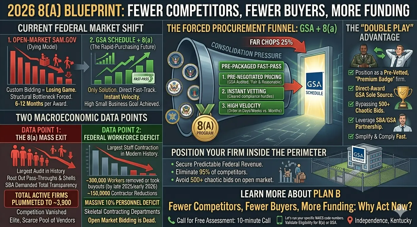 The Forced Procurement Funnel for 8(a) Certification and GSA Schedule Blueprint