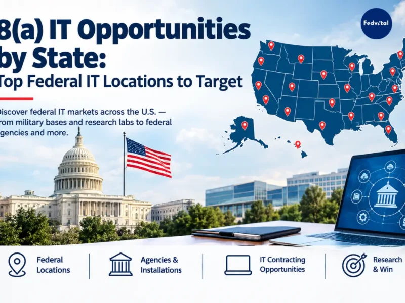 Top 3 Federal IT Buyers Locations by state showing federal IT locations across the United States